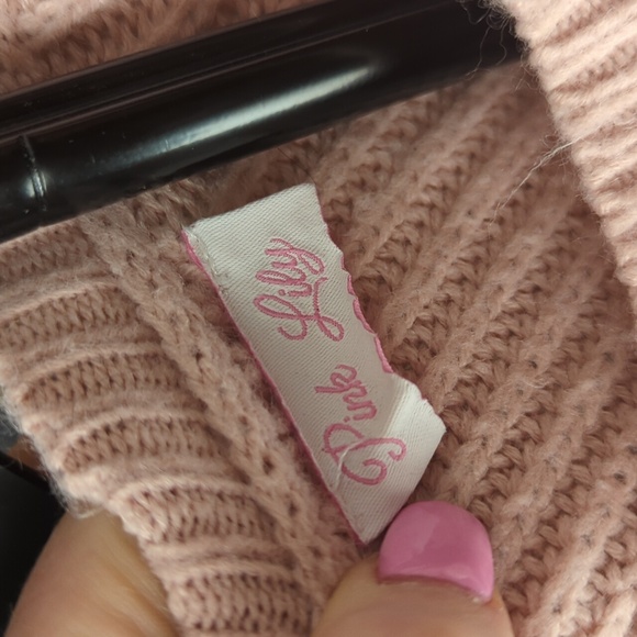 Pink Lily Color Block Pink Oversized Size Small Scoop Neck Sweater - Picture 3 of 7